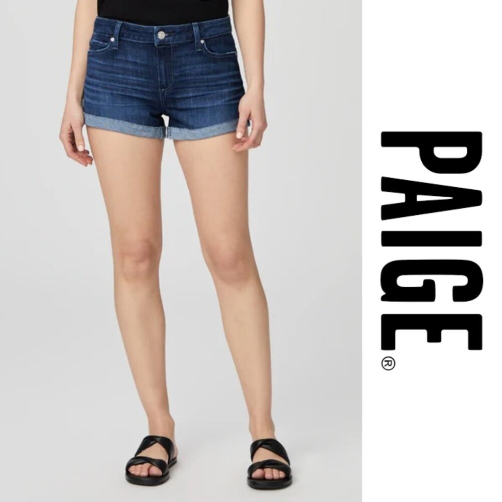 💙 Paige Jimmy Jimmy Cuffed Denim Boyfriend Jean Shorts Y2K